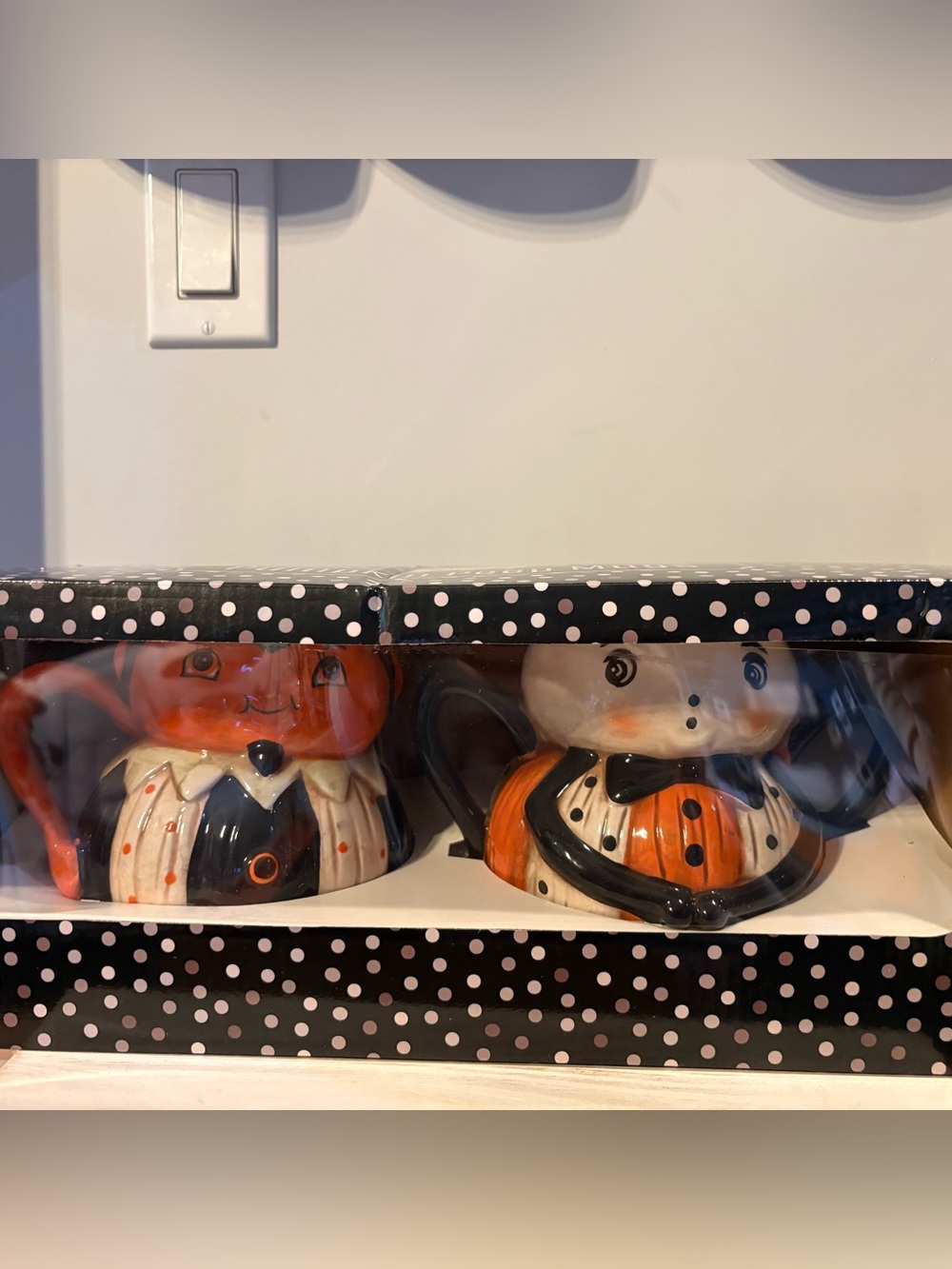 Johanna Parker Ceramic Halloween Pumpkin Mug Set - Orange & Black